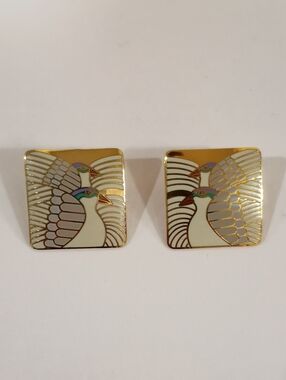 Laurel Burch Moon Doves Earring Set - Vintage 1980s!